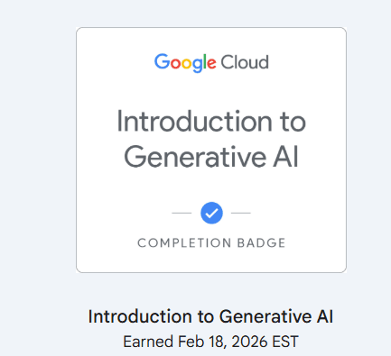 Google Cloud - Introduction to Generative AI certificate